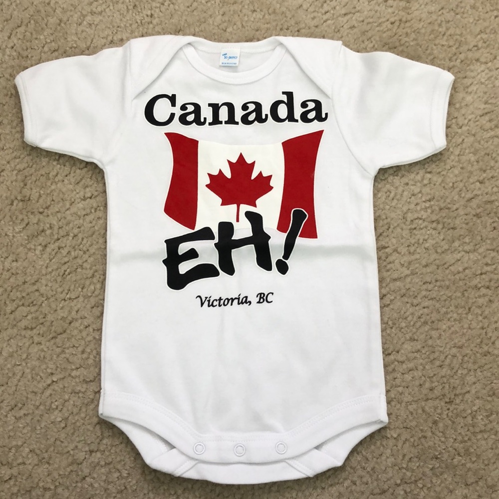NWOT Baby Victoria Canada "Canada Eh" Onesie - Size 18-24M